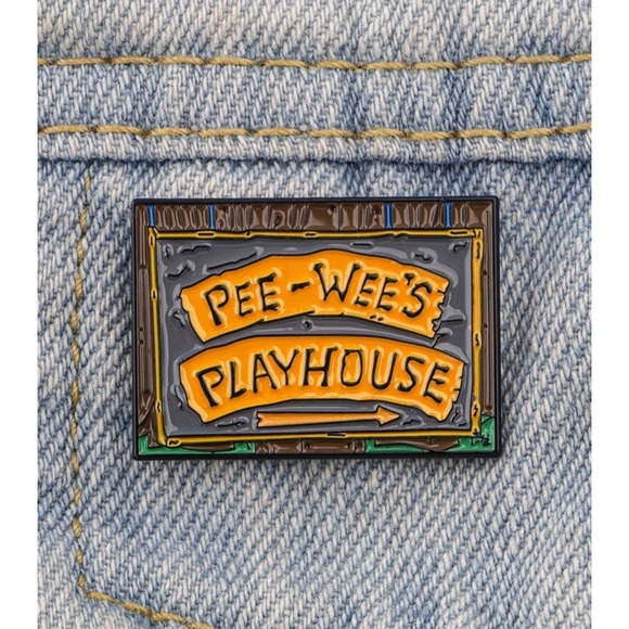 Unbranded Jewelry - Pee-wee's Playhouse Enamel Pin Retro 80s TV Show Orange Black